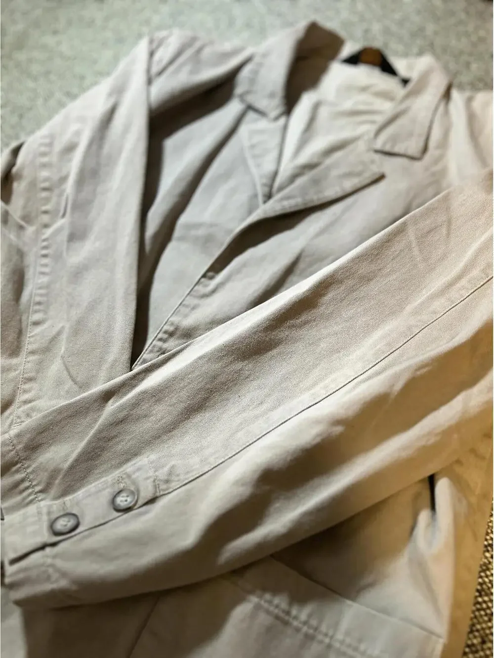 Men's Large Eddie Bauer Tan 100% Cotton Button Up‎ Jacket L